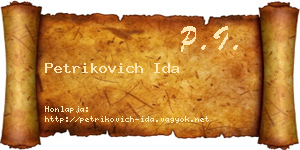 Petrikovich Ida névjegykártya