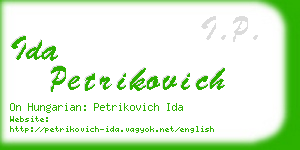 ida petrikovich business card